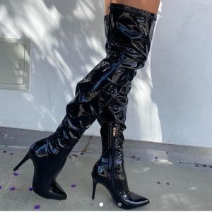 Charol knee high boots size 7